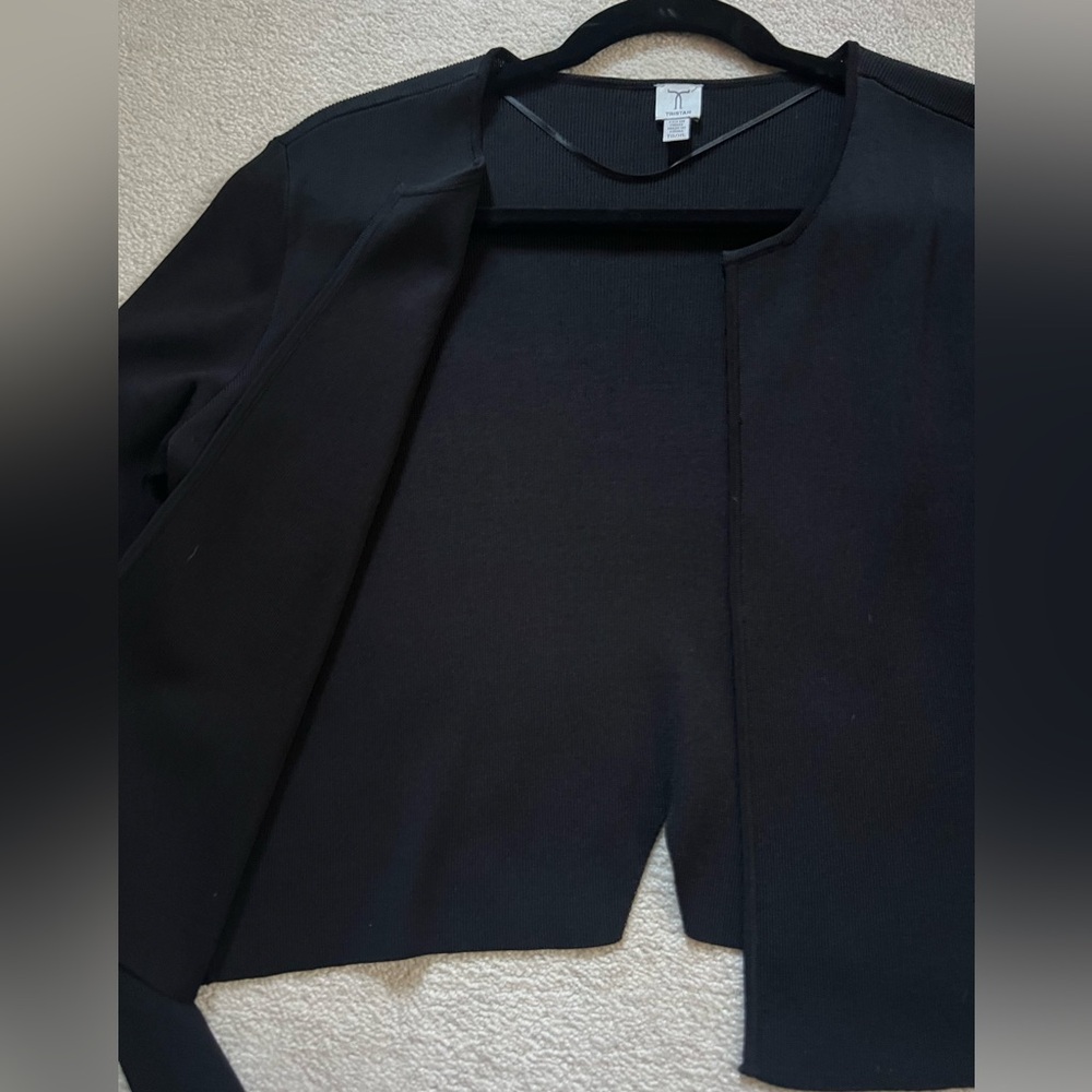 Tristan Gorgeous Black Open Front Cardigan - Picture 3 of 9